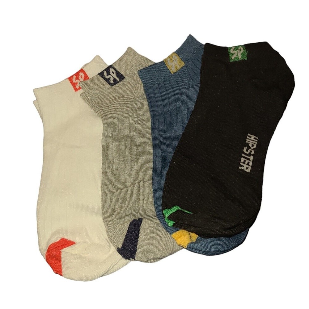 Socks 4 Pairs SP Hipster Men's Ankle No Show Size Medium